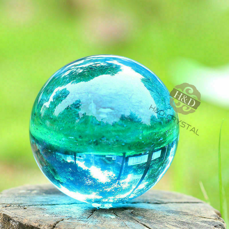 40-120mm Natural Sky Blue Obsidian Sphere Large Crystal Ball Healing Stone