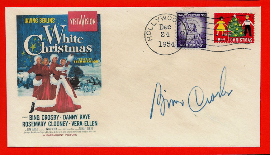 White Christmas Movie Bing Crosby Featured on Collector's Envelope *XS1374