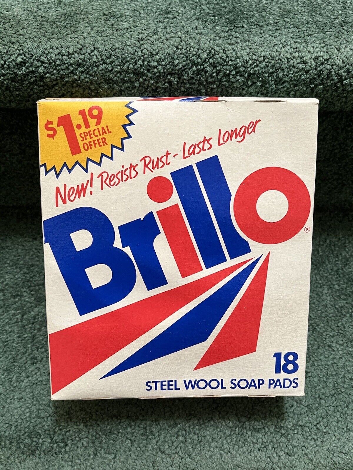 Brillo Steel Wool Soap Pads Full Box Of 18 Vintage 1980-90s Retro TV Movie Prop