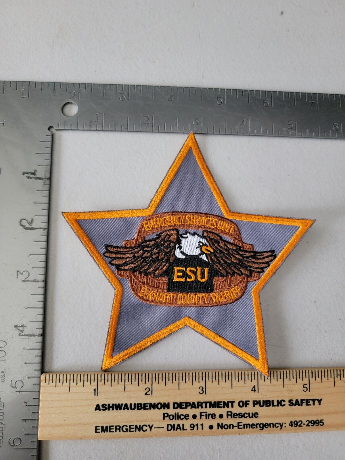 LE9b7 Police patch Indiana Elkhart Sheriff ESU Emergency Services Unit