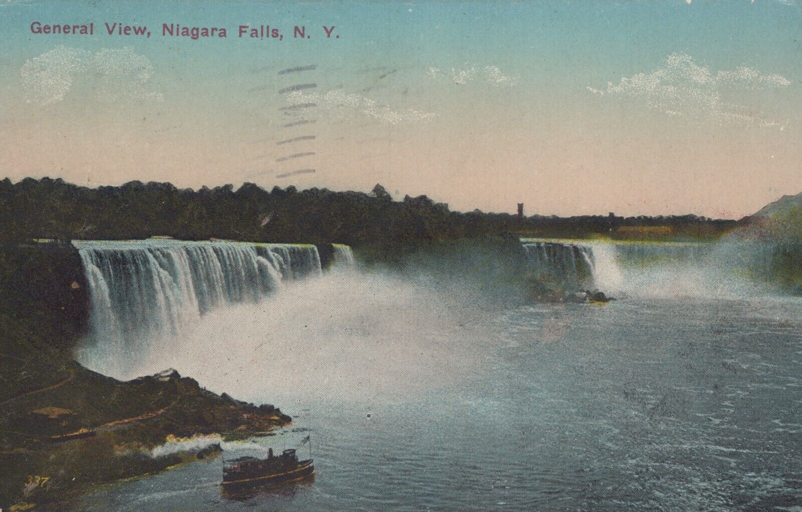 General View Niagara Falls New York Posted Dividedback Vintage Postcard