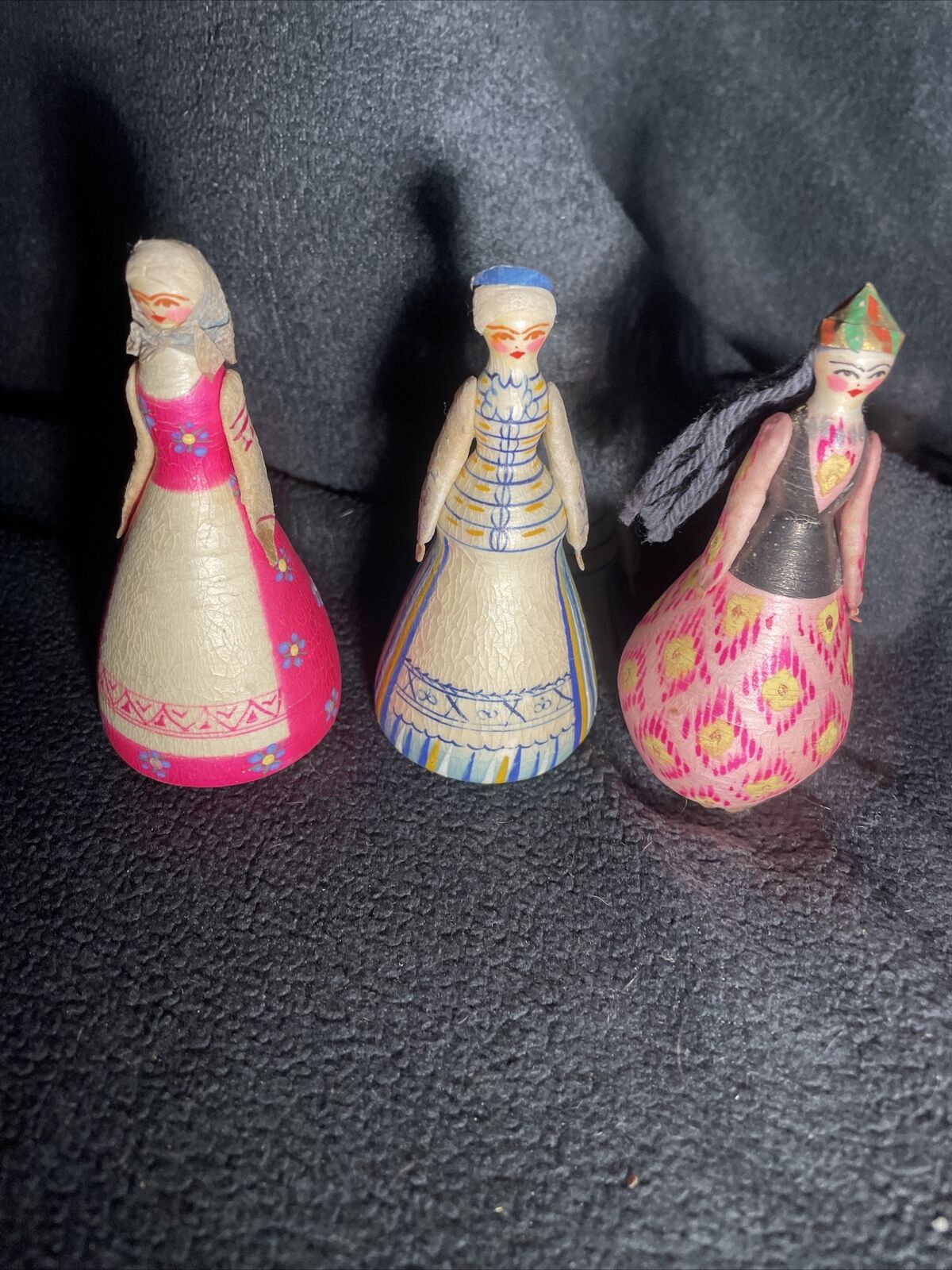 3Antique USSR Russian Regional Folk Doll Handmade 3.5\