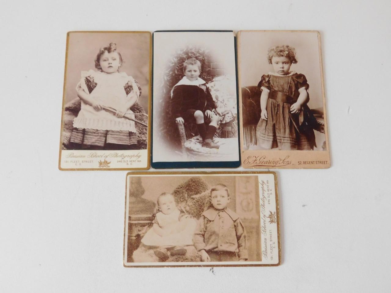 4 Antique CDV Victorian Children Portrait Photographs London