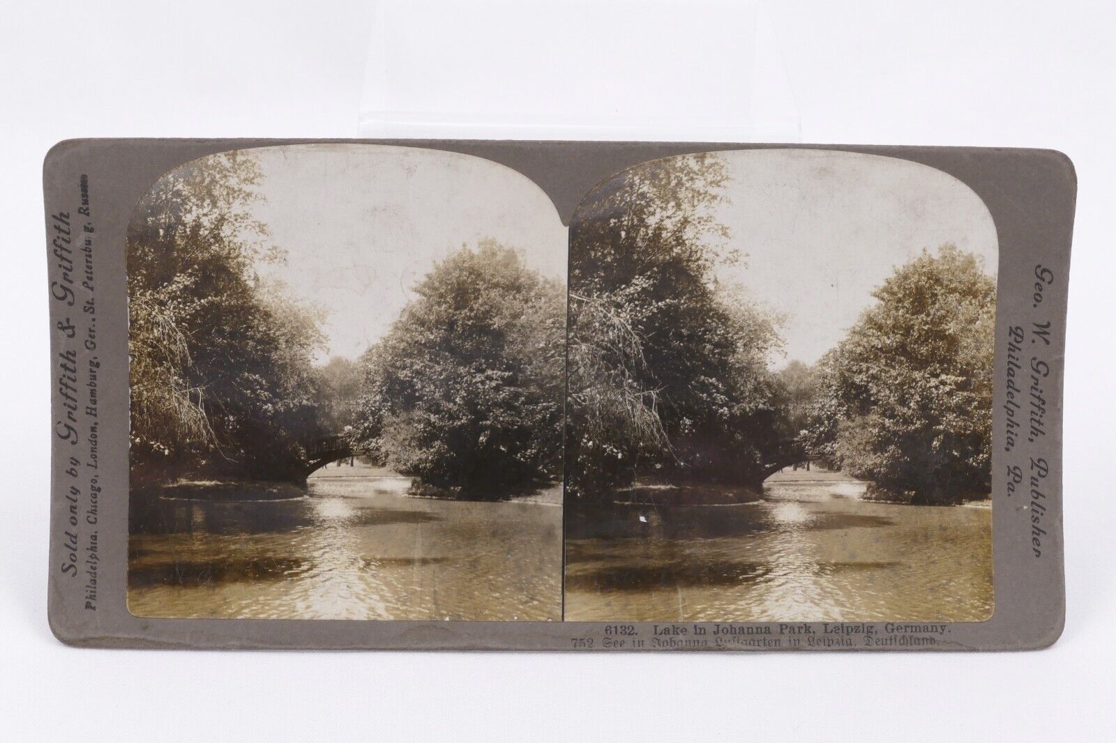 Griffith Stereoview Lake in Johanna Park, Leipzig, Germany