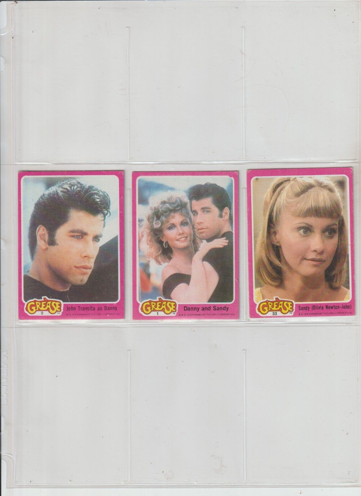 GREASE 1978 TOPPS COMPLETE 1ST-SERIES SET (1-66)  SET IS NOT MINT