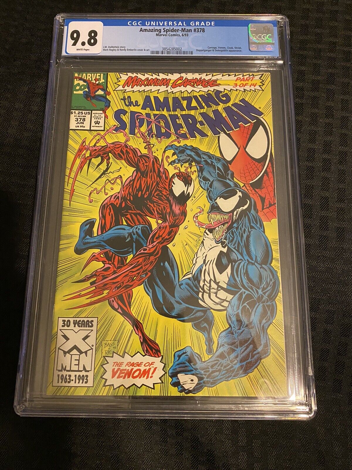 Marvel Comics Amazing Spider-Man #378 CGC 9.8 White Pages 1993
