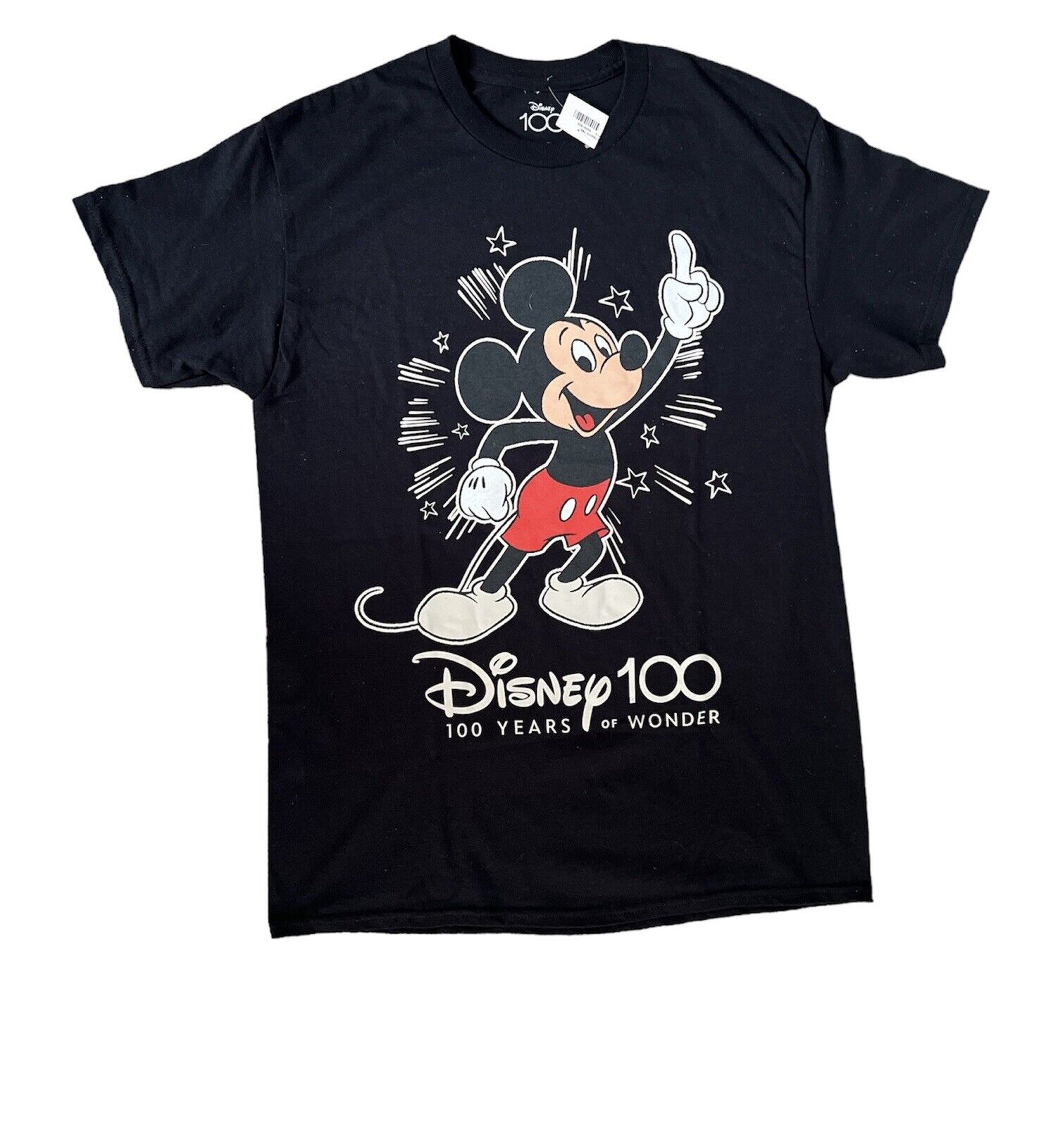 Disney 100 Years Of Wonder Mickey Mouse T-Shirt  Medium Black