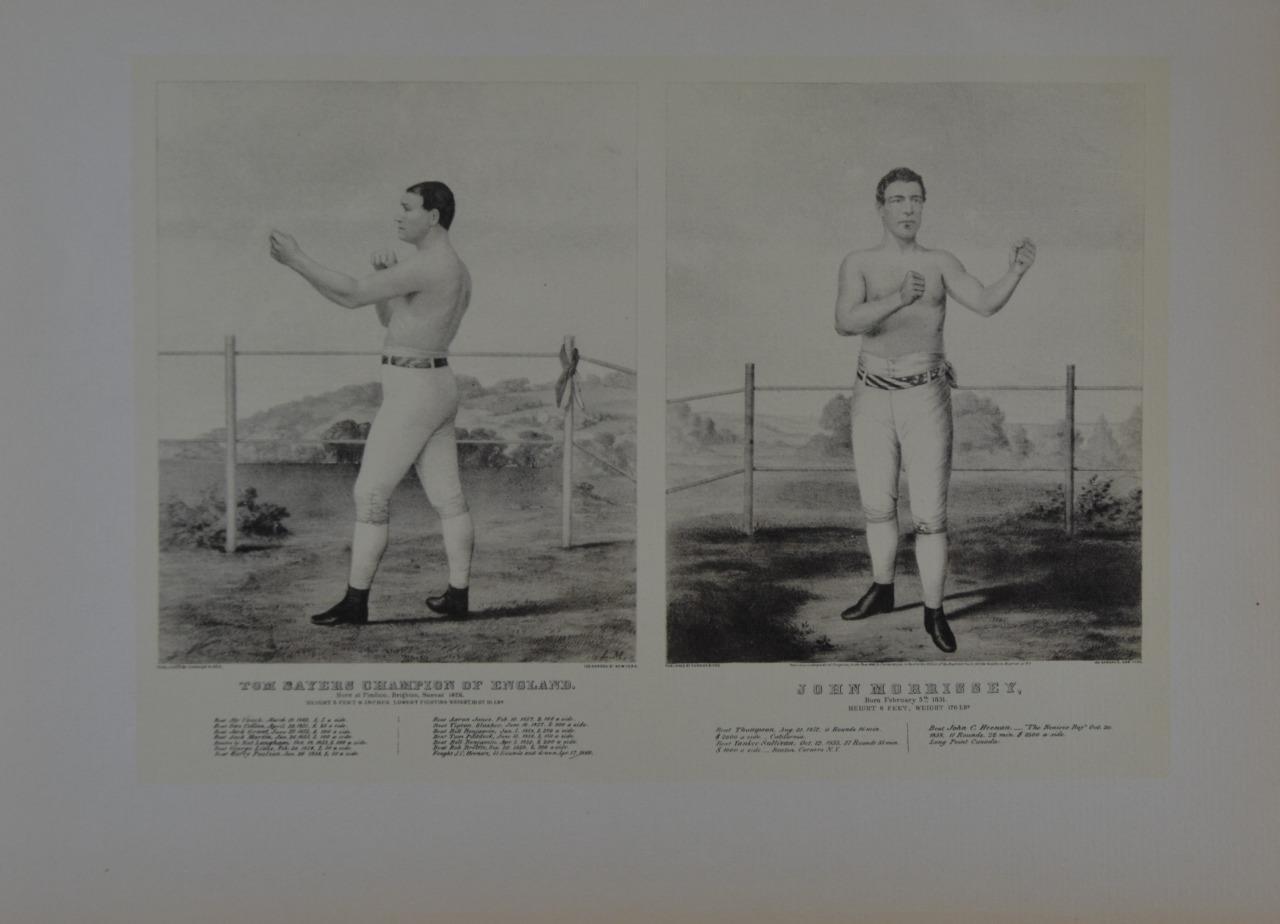 Vintage Currier & Ives Boxing Sports Art Print Wal Art 1930 Morrissey and Sayers