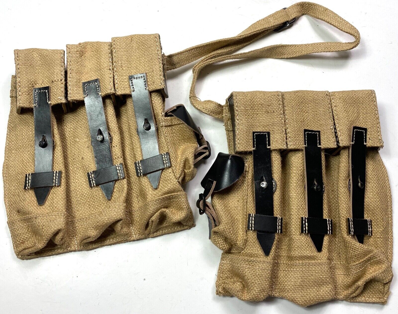  WWII GERMAN LATE WAR MP STG AMMO POUCHES-JUTE COTTON