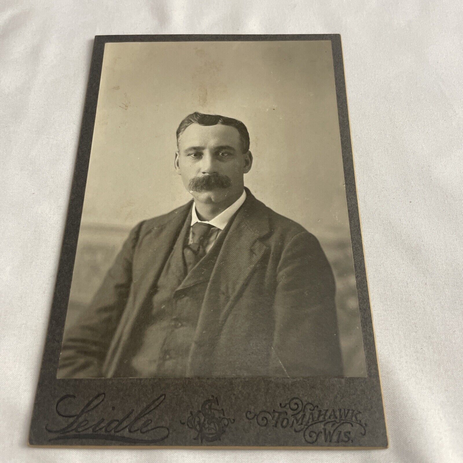 Antique Original Cabinet Card Of Beautiful Man With Mustache