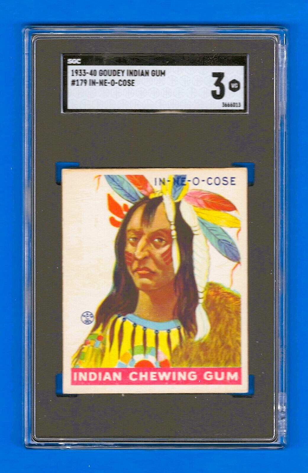 1933-40 R73 Goudey Indian Gum #179 - IN-NE-O-COSE - Series 312 - SGC 3 NICE CARD