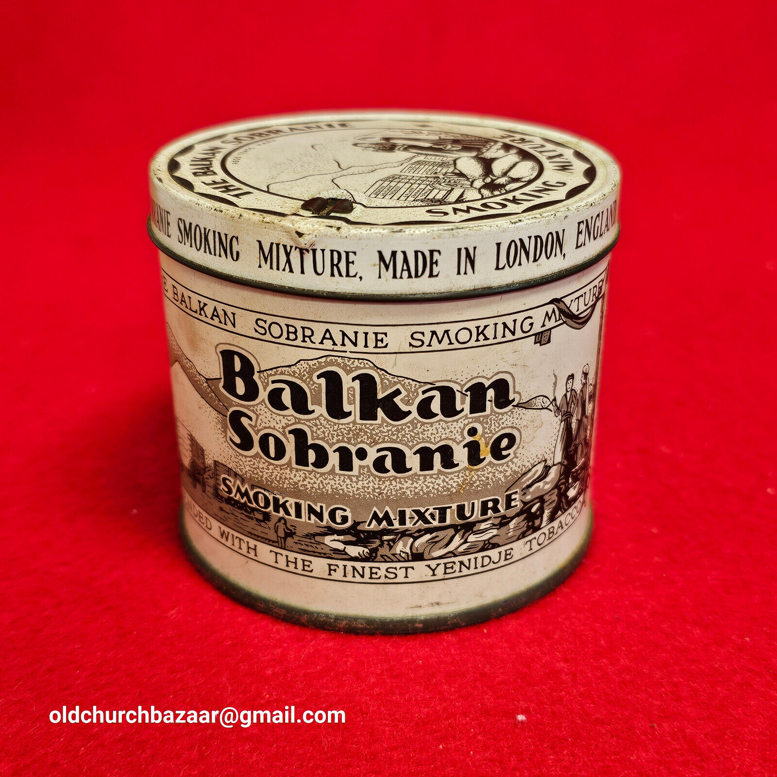 Vintage The Balkan Sobranie Smoking Mixture Tobacco Empty Tin