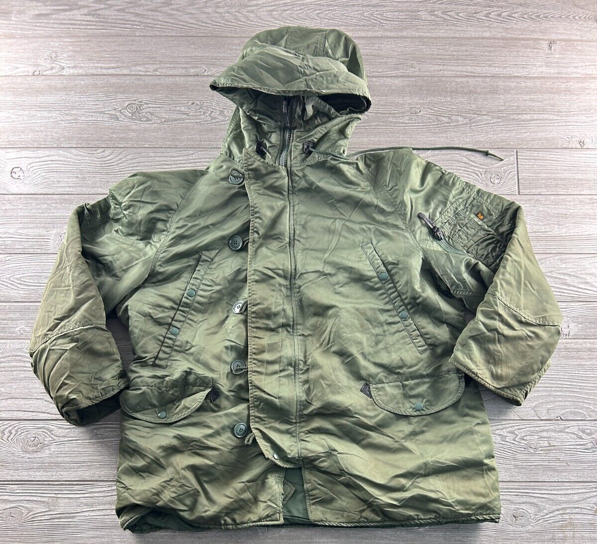 Extreme Cold Weather Parka 1615-573-8335 Jacket Type N-3B Size Large Green
