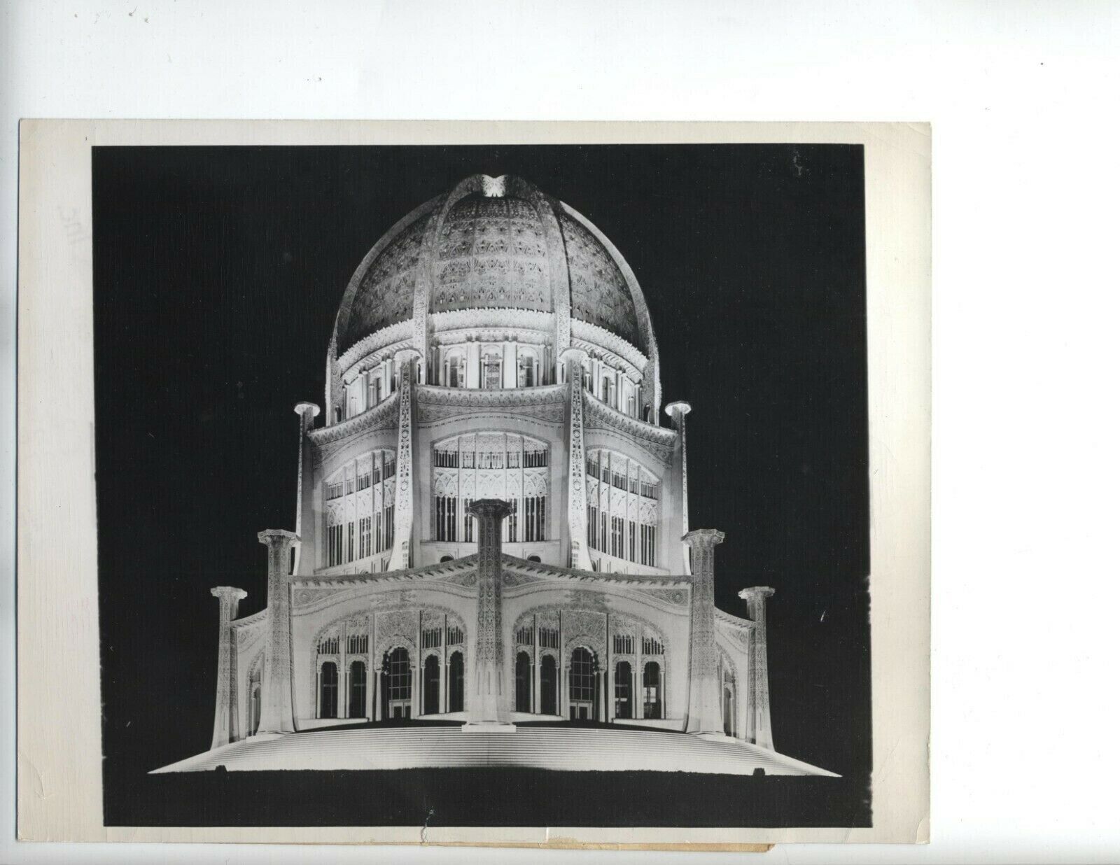 Baha’i	 vintage original photo of Bahai Temple Wilmette Illinois	 1944
