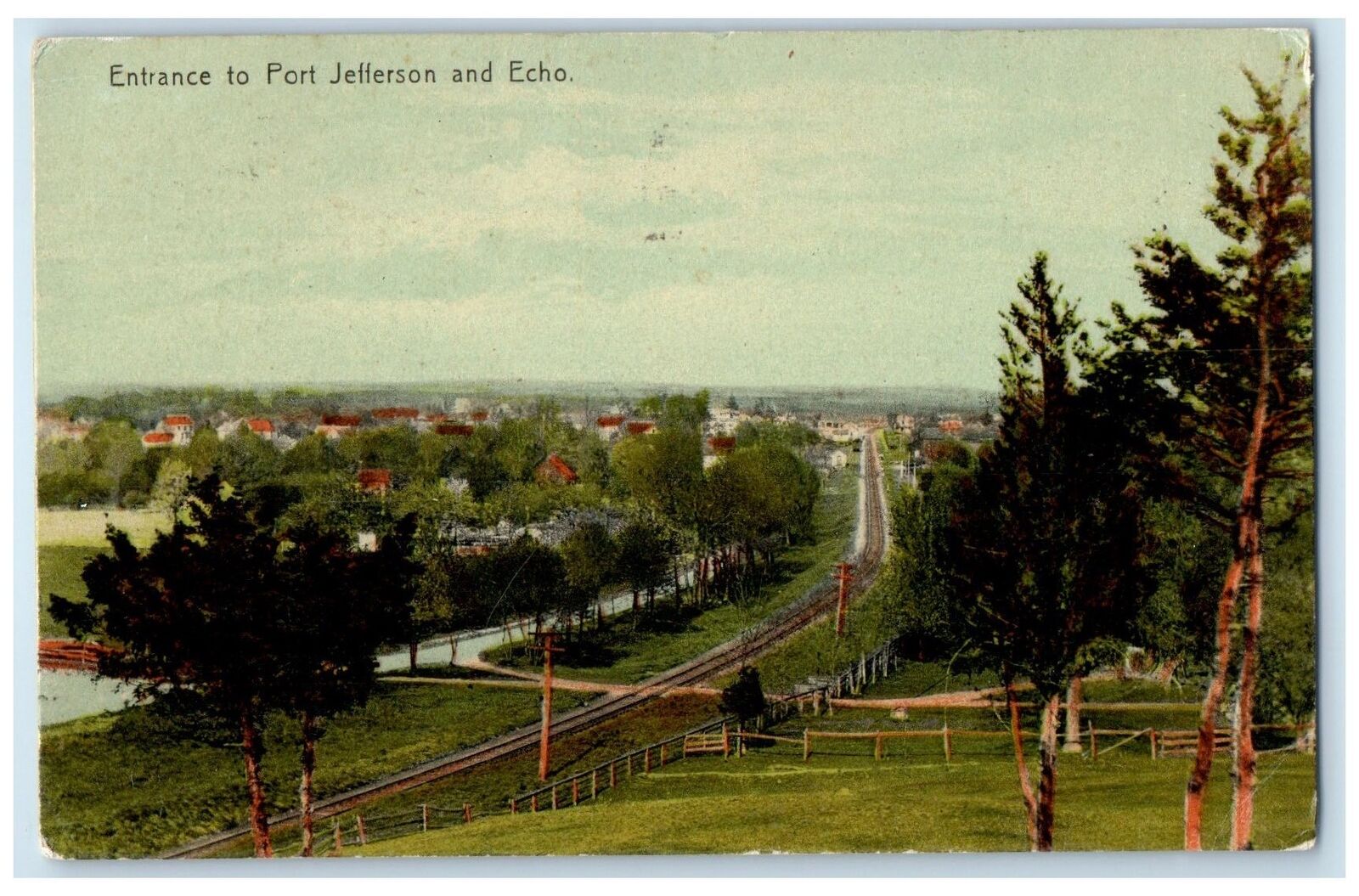 1909 Entrance To Port Jefferson & Echo Long Island New York NY Posted Postcard