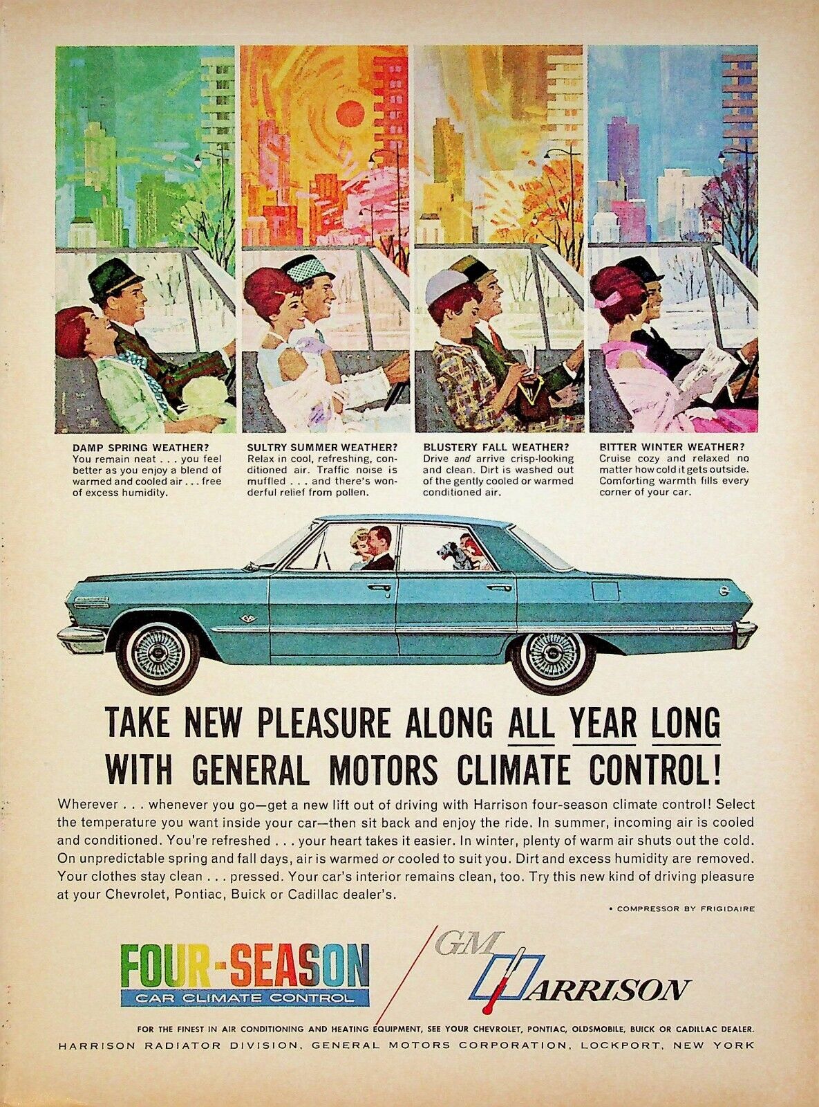 1963 GM Harrison Four-Season Car Climate Control Lockport NY Vintage Print Ad