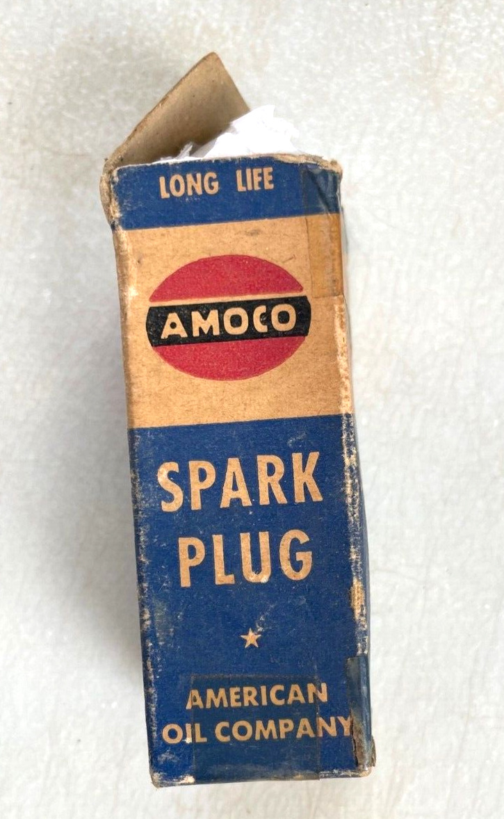 Collectible Amoco Spark Plug & Box Gas and Oil Station Ford 1928 1929 1930 1931