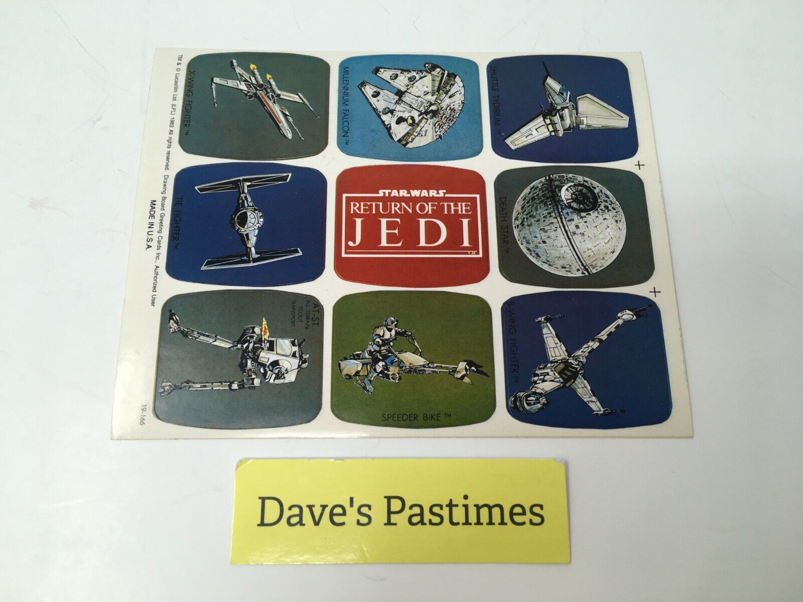 Vintage 1983 Star Wars Jedi Perk Up Stickers J2