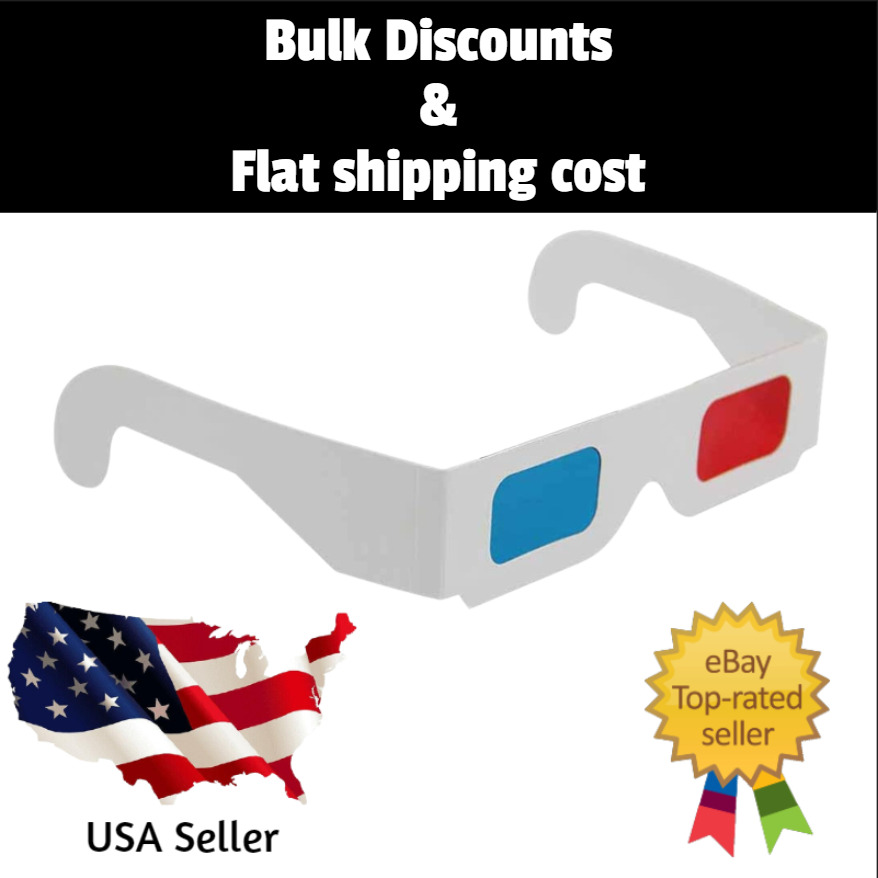 1 Pair of 3D Glasses Red Cyan/Blue Universal Cardboard Paper For Movie & Card
