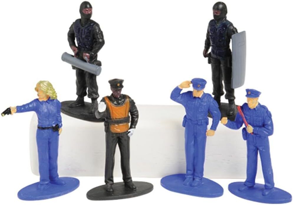 U.S. Toy Police Figures, Blue / Black, 2.5\