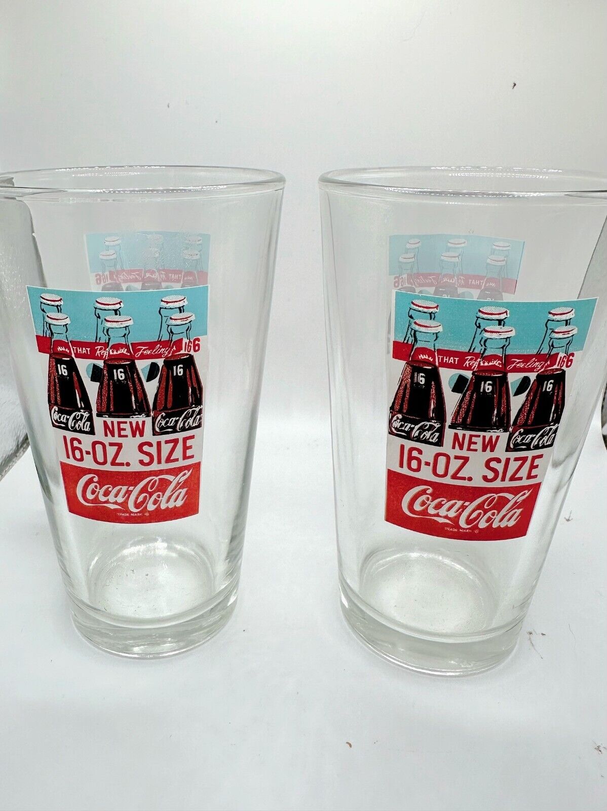 1955 Vintage Pair 16 Oz. Coca-Cola/Coke Glasses - \