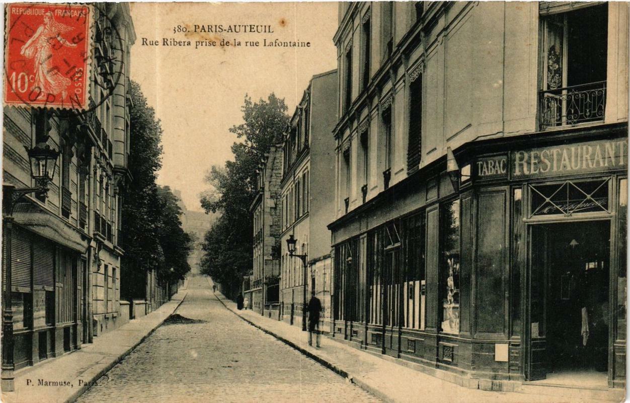 CPA PARIS 16th AUTEUIL Rue Ribera Prise de la rue Lafontaine P Marmuse (479934)