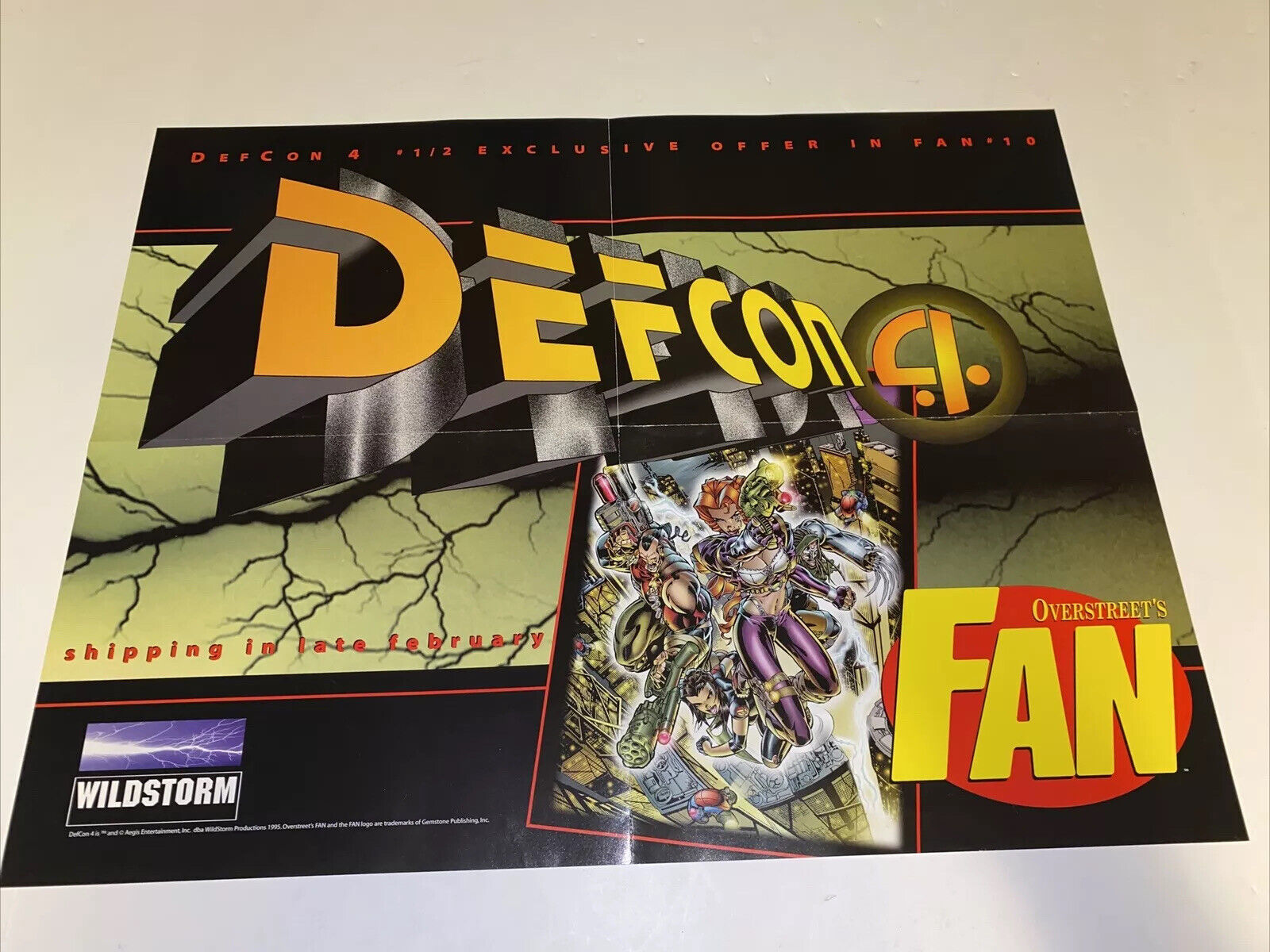 DefCon 4 Promo Poster 17 x 22 1995 WILDSTORM