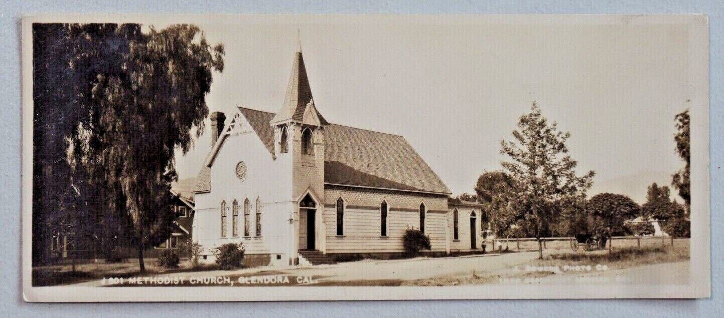Methodist Church Glendora California Real Photo Postcard RPPC 2.75\