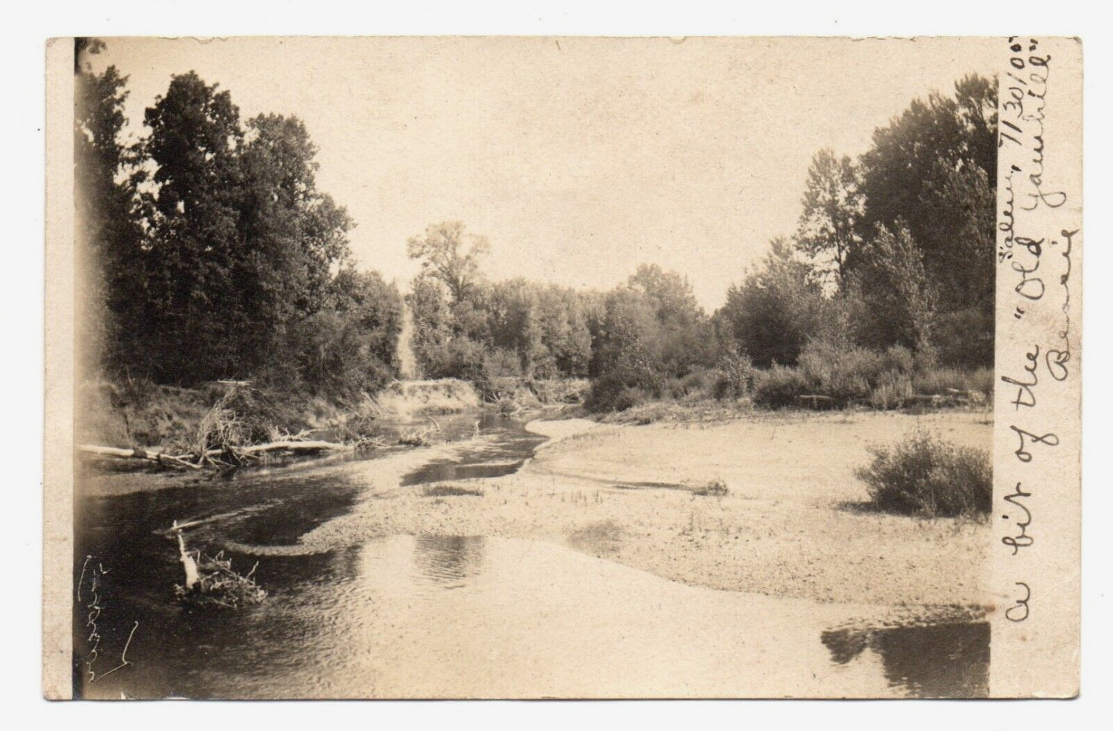 Antique RPPC postcard A BIT OF OLD YAMHILL river Palmer Creek Salem OREGON 1905