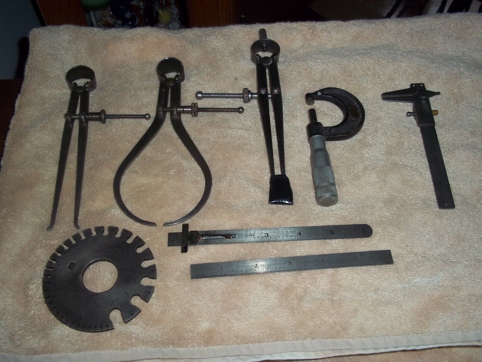 Collection of Vtg. Machinist Tools: Starrett, Brown & Sharpe, Evans - plus