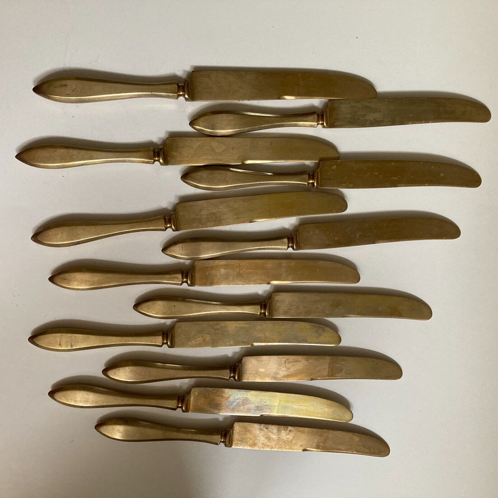 Dirigold Dirilyte Goldware Vintage Flatware Butter Knives Regal Set of 12