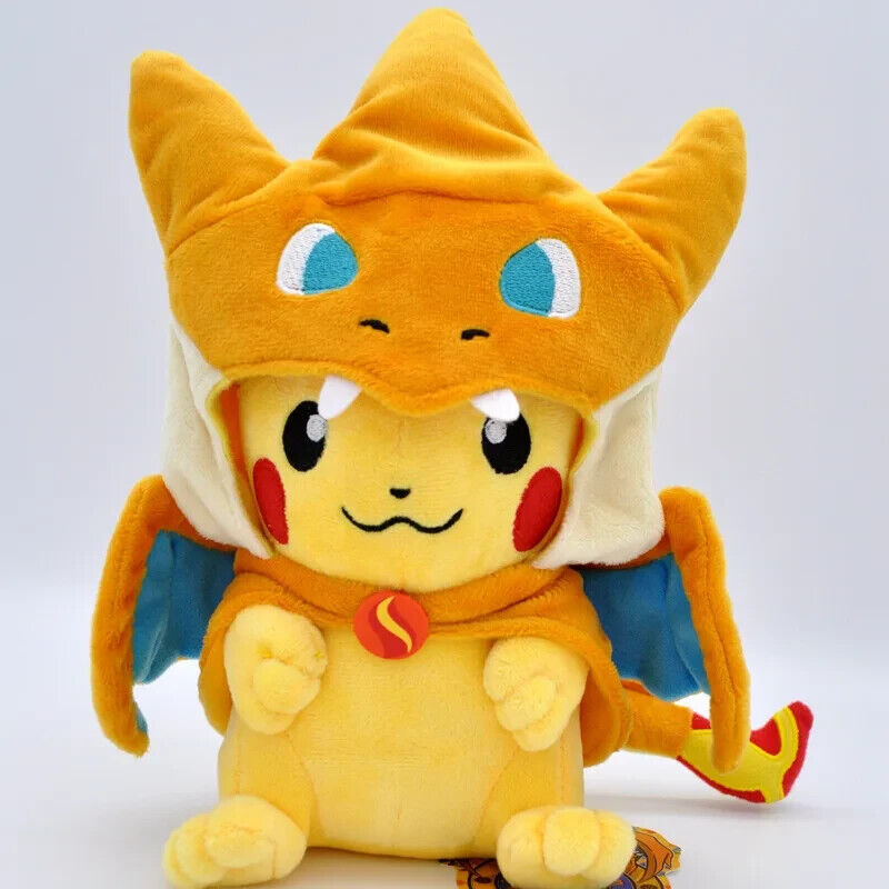 Pokémon Pikachu Mega Charizard Poncho Plush NEW