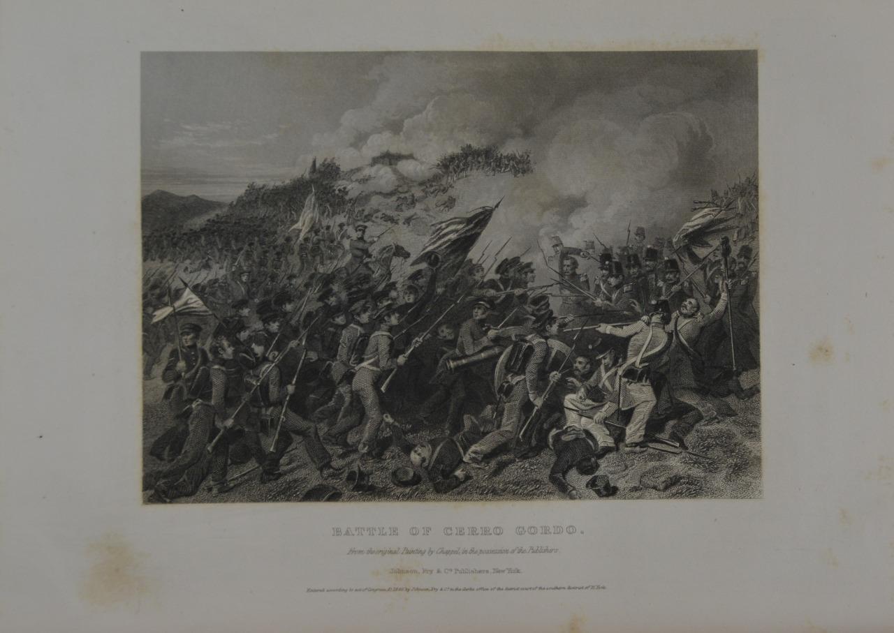 Mexican American War Battle of Cerro Gordo Original Engraving 1858 History