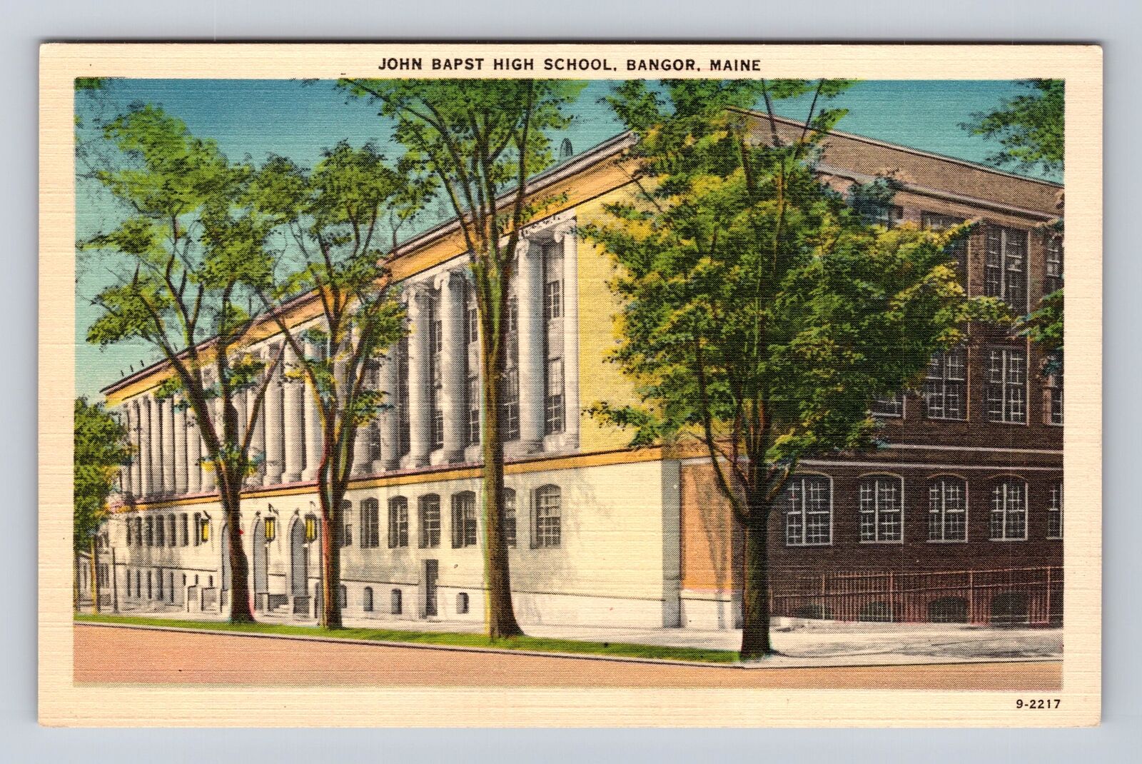 Bangor ME-Maine, John Bapst High School, Antique, Vintage Souvenir Postcard