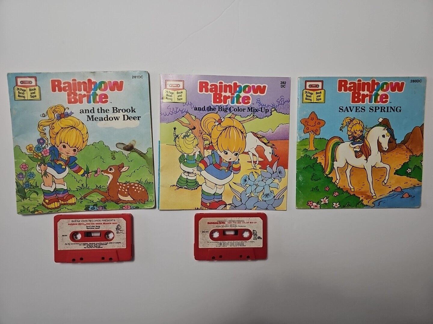 VTG 1984 Hallmark Read-Alongs #s 280 281 282 Rainbow Brite 3 Books & 2 Cassettes
