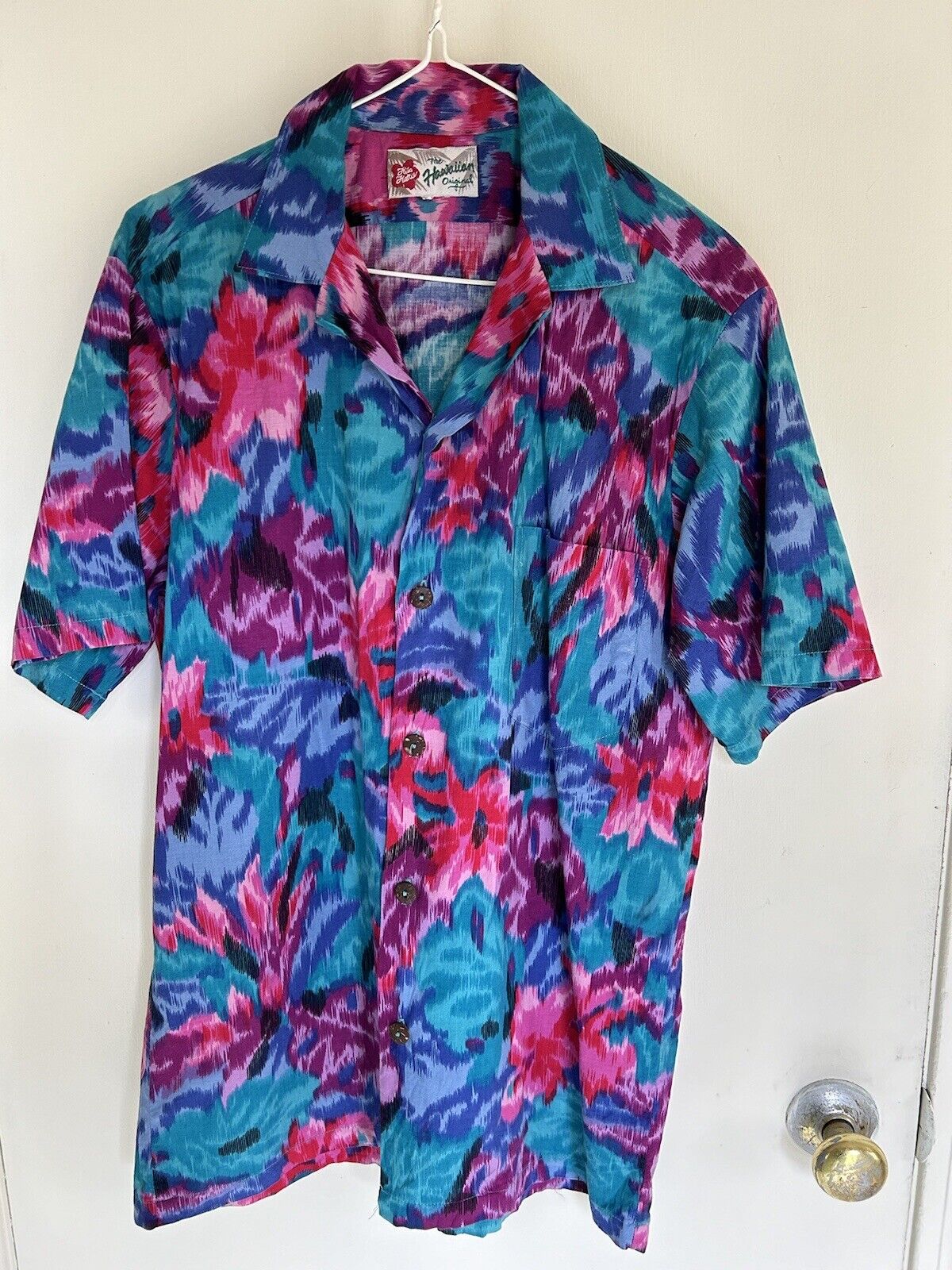 VINTAGE Hilo Hattie Hawaiian Shirt Men’s Medium Unused Cotton Rayon Blend Exc.