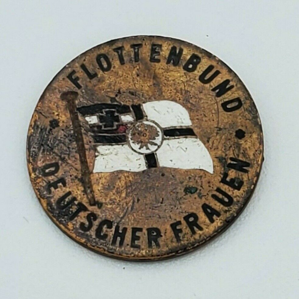 Original WW1 German Iron Cross Imperial Eagle Women Fleet lady button pin badge