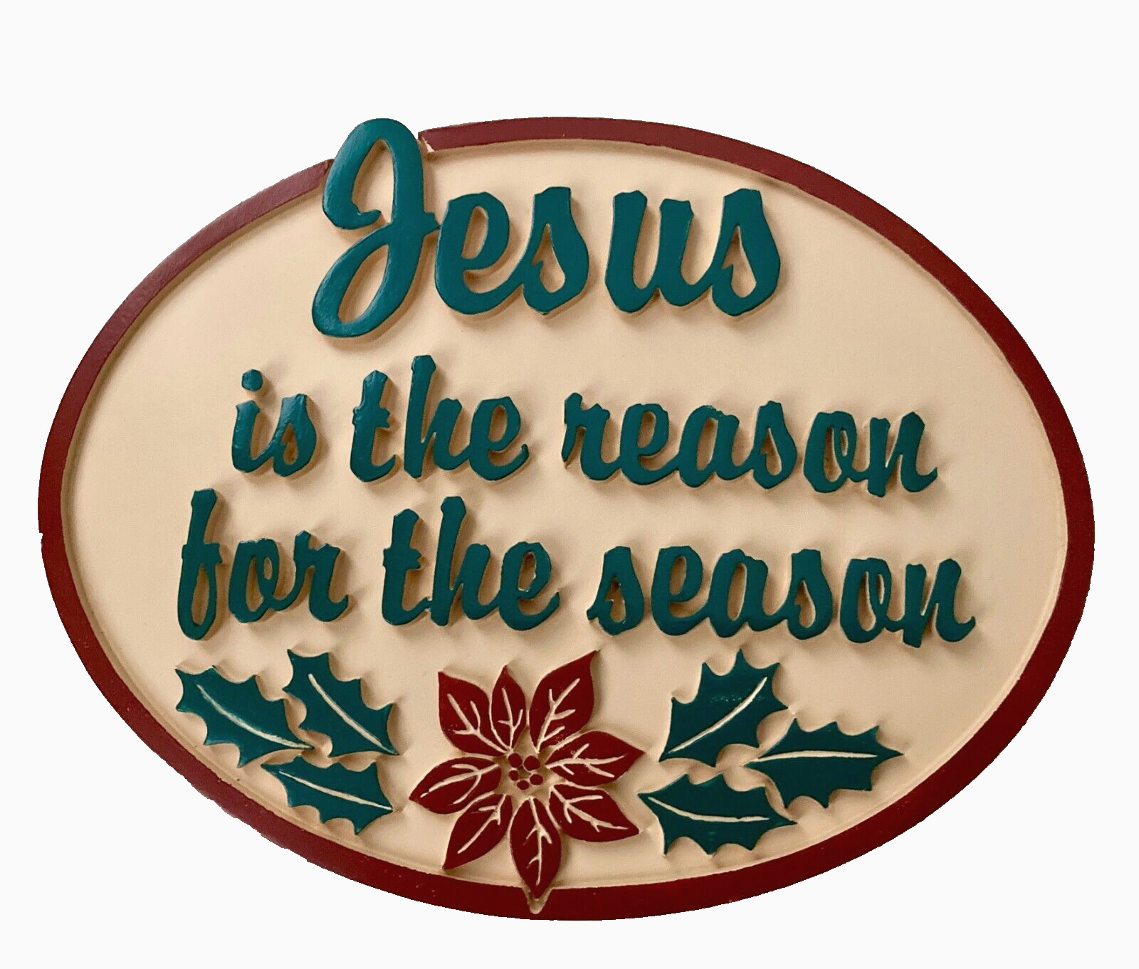 Vintage Christmas Wood Sign, Jesus is the Reason for the Season Christian Plaque