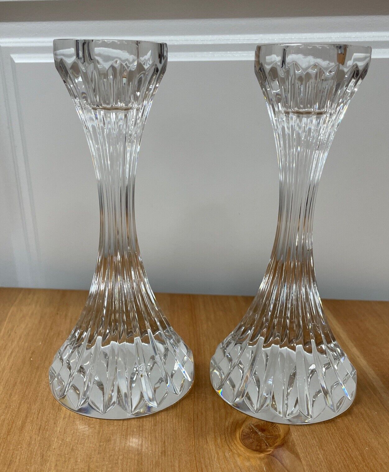 Pair Baccarat Massena Fine Crystal Candlestick Candle Holders 6\