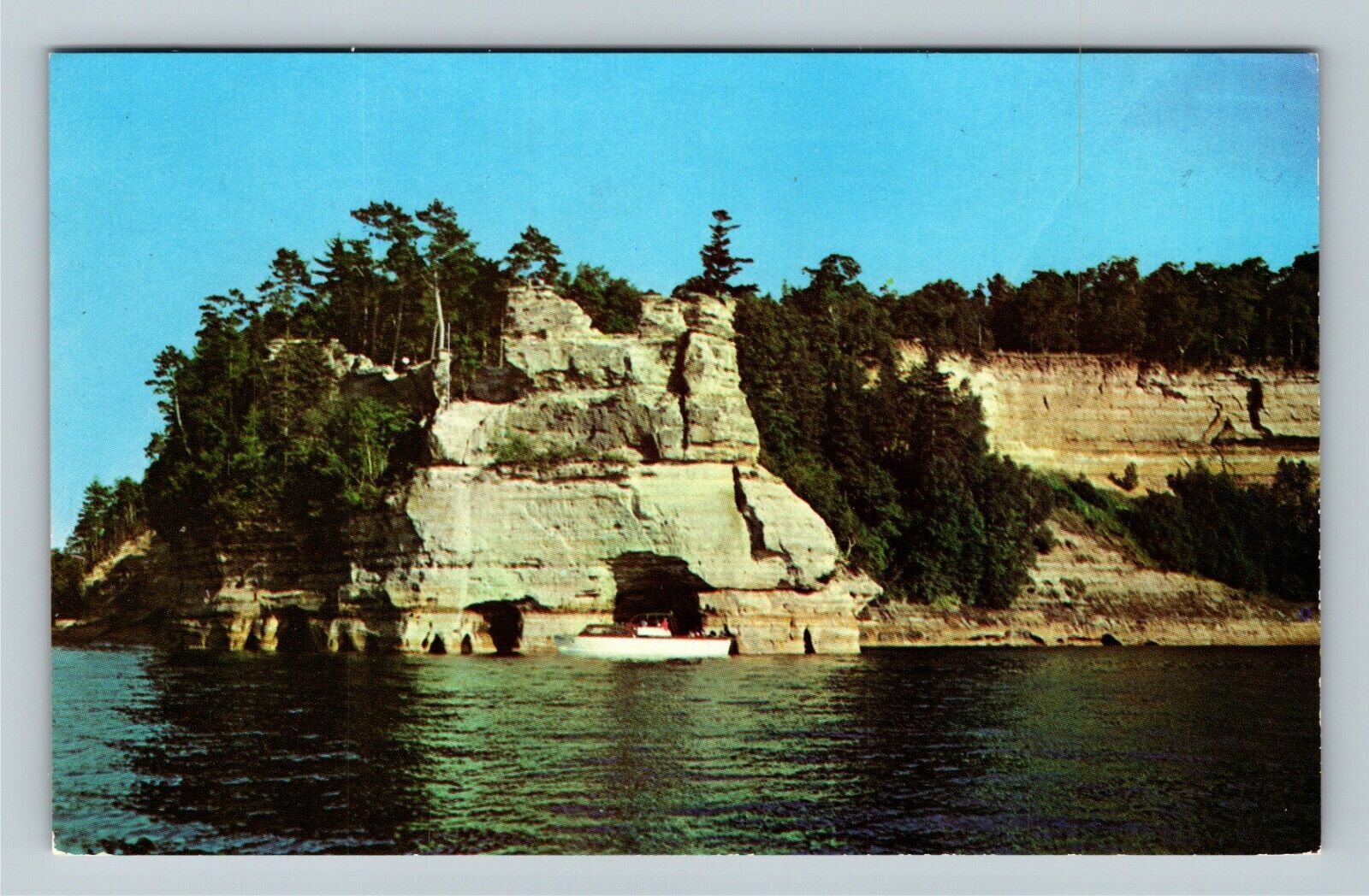 Munising MI-Michigan, Pictured Rocks, Scenic View, Vintage Postcard