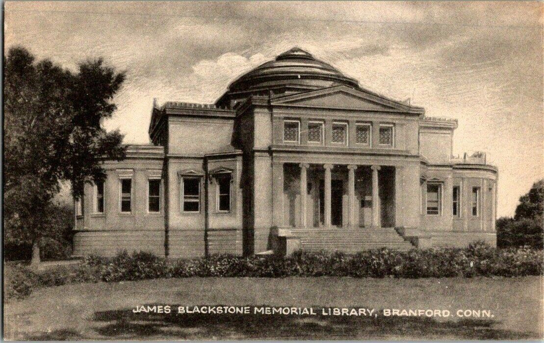 1930\'S. JAMES BLACKSTONE MEMORIAL LIBRARY. BRANFORD, CT. POSTCARD. V23