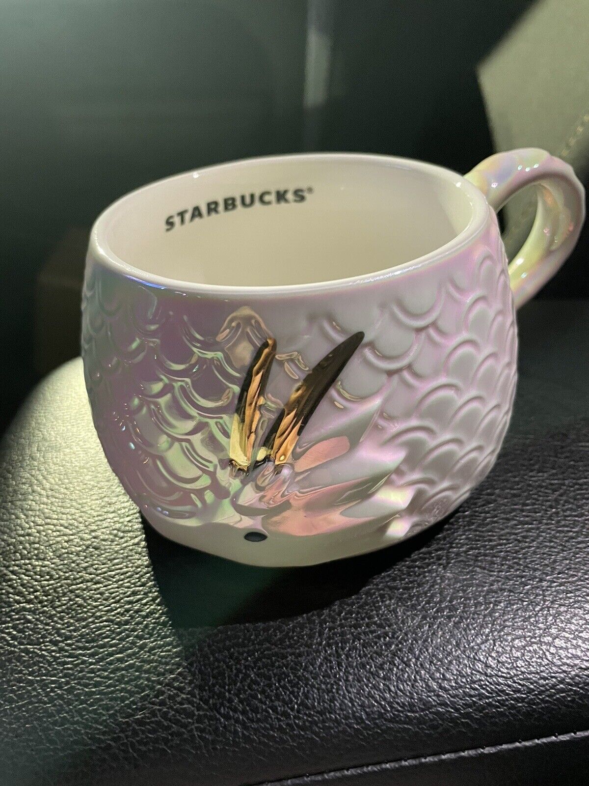 Starbucks Mug Lunar New Year of the Dragon 2024 Iridescent White Scales New