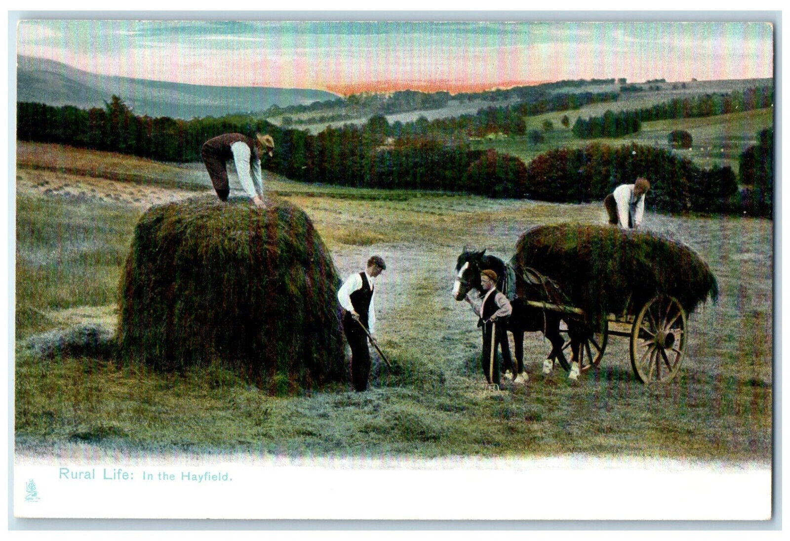 c1910 In The Hayfield Series 1421 Unposted Rural Lfie Tuck Art Postcard