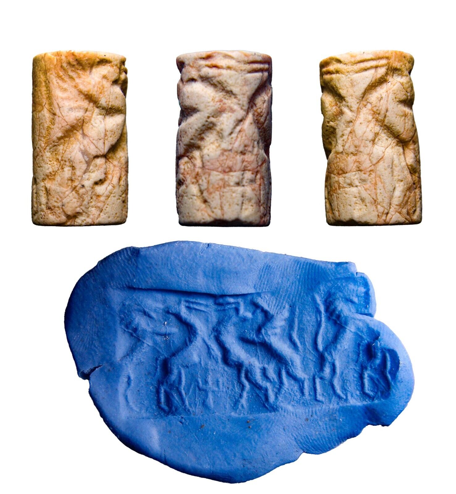 CERTIFIED AUTHENTIC Ancient Near East. Provincial Seal Akkadian Dear Lion Scene
