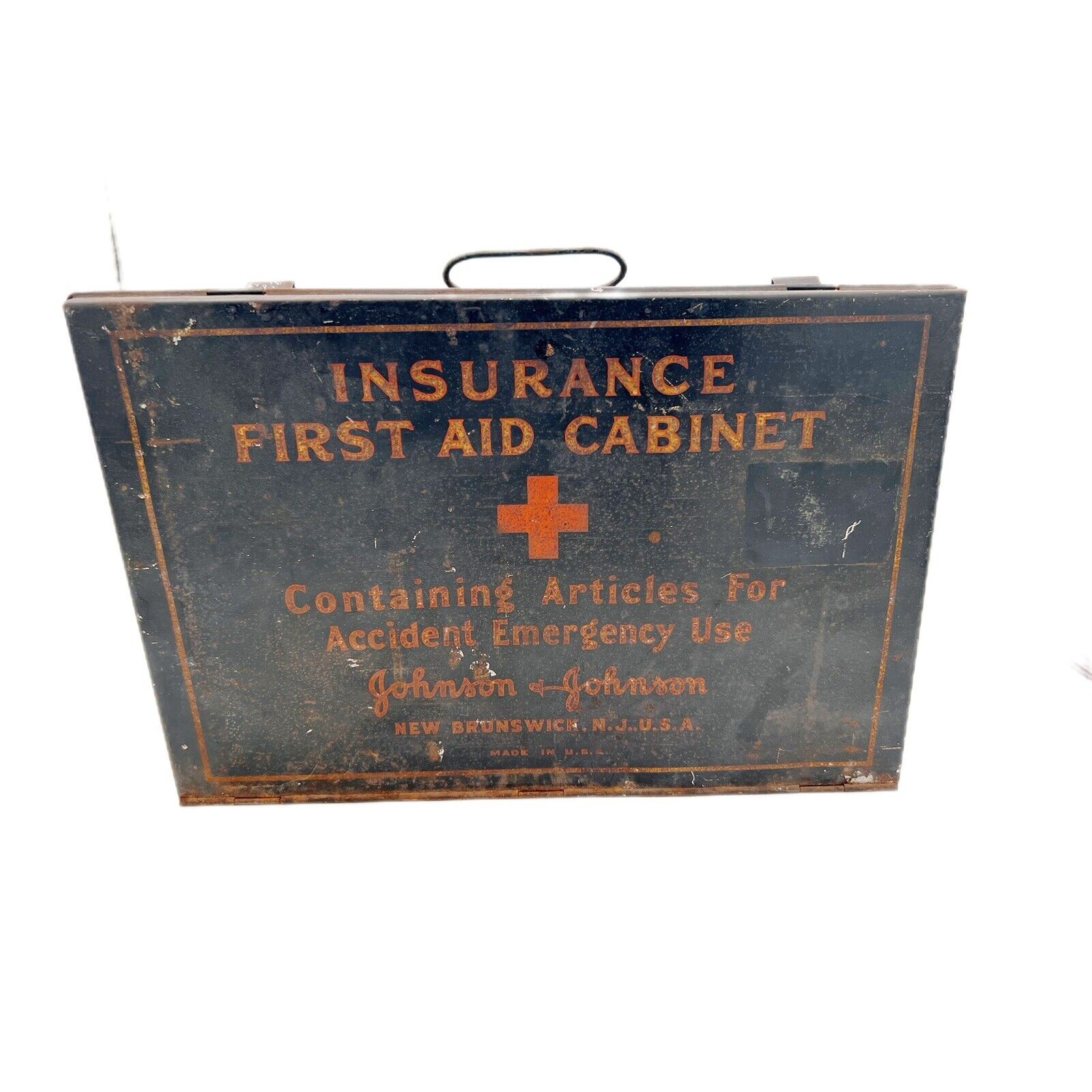 1910s Antique Johnson & Johnson’s Industrial First Aid Cabinet Very RARE
