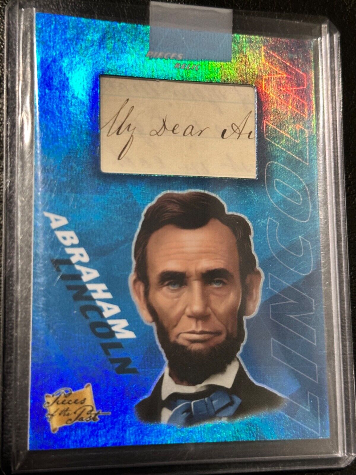 ABRAHAM LINCOLN - Beautiful Handwritten Relic - RARE PRESIDENT Pieces Past Card