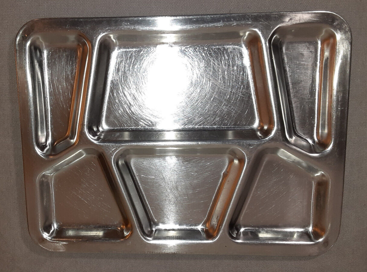 ⚓ 7 Vintage Carrollton USN US Navy Stainless Steel Divided Chow Food Trays