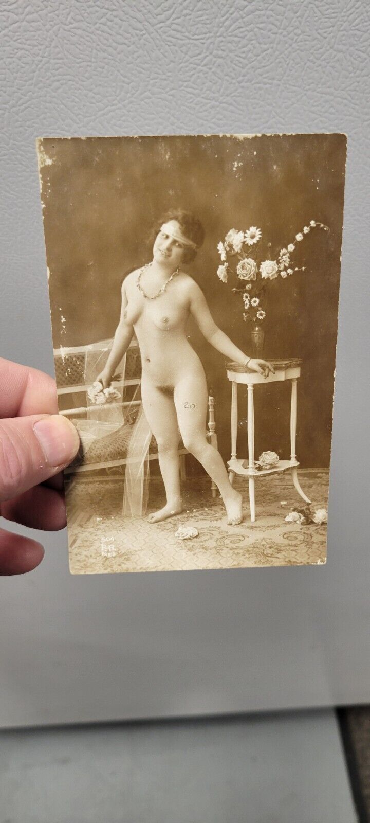 Old Vintage Original 1910 Nude Female French Photo Postcard Photograph