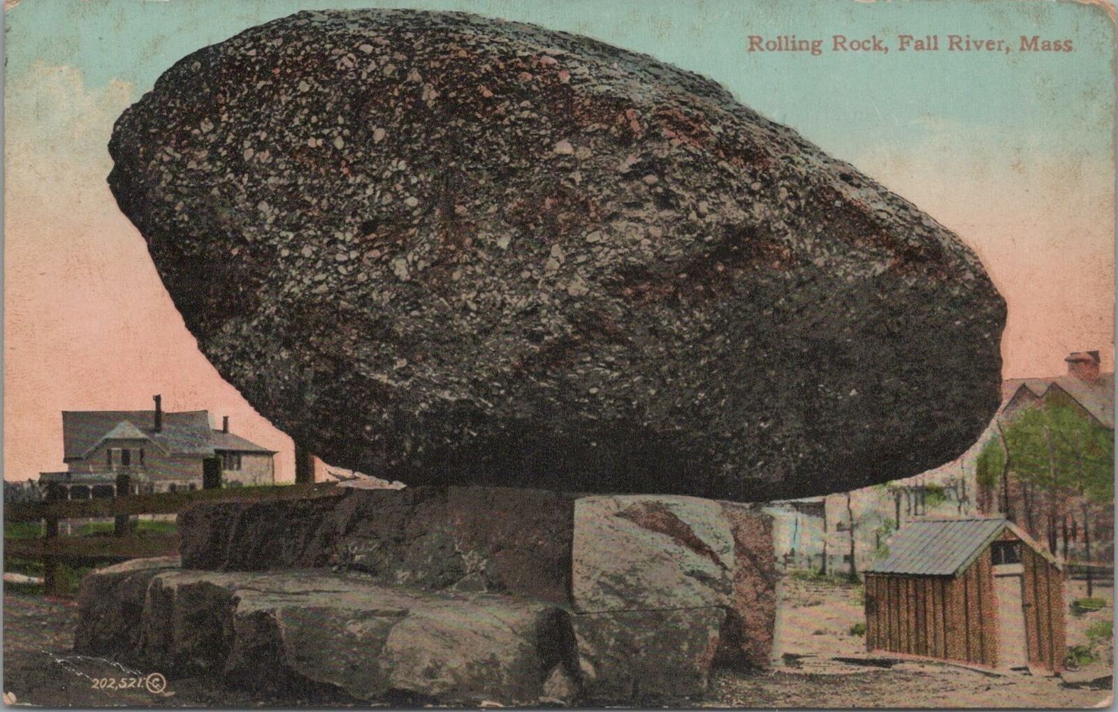 Postcard Rolling Rock Fall River MA 