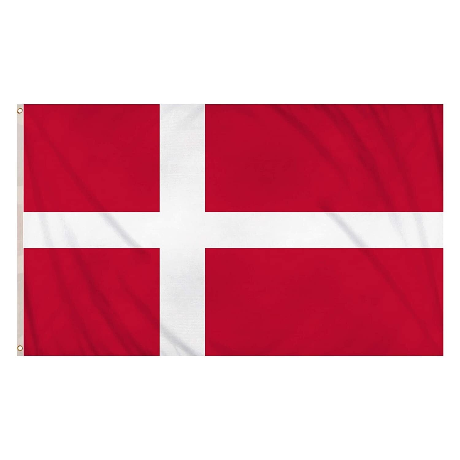LARGE 5FT X 3FT DENMARK FLAG UK DANISH NATIONAL BANNER COLOUR WITH BRASS EYELETS